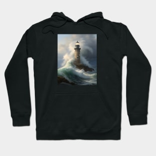 Lighthouse with Crashing Waves Hoodie